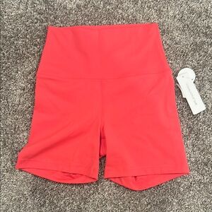 Yogalicious Lux Pink High-Waisted Workout Shorts